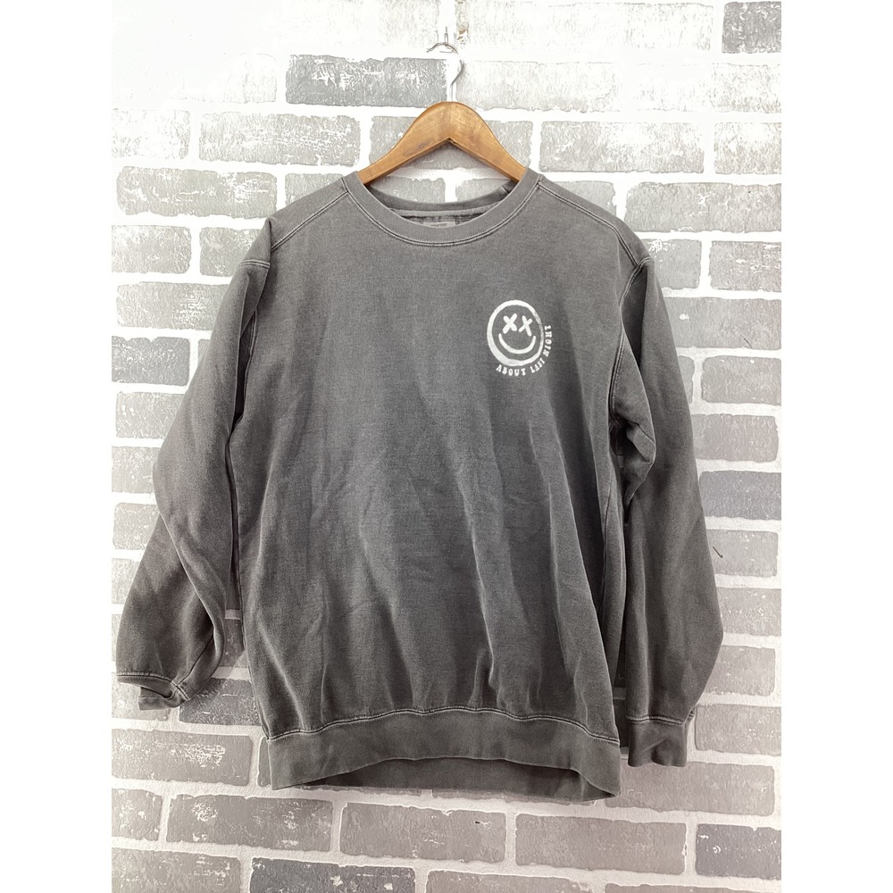 Comfort Colors Lets Pre Game Sweatshirt Gray Graphic Pullover Size M